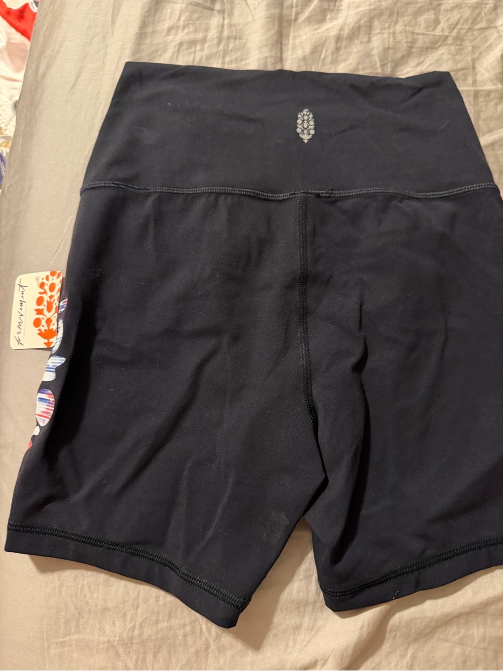 FP Movement by Free People Black High-Rise Bike Shorts with Side Accent